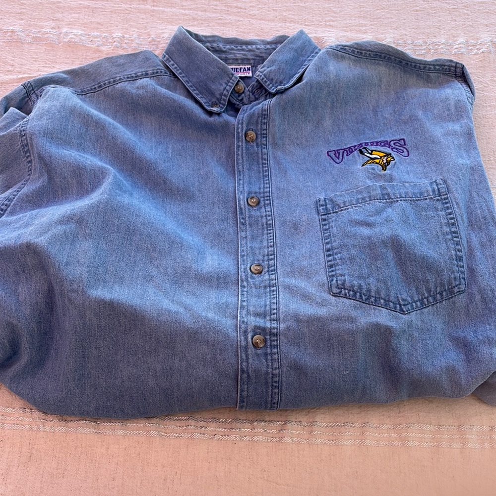 Blue Denim Casual Button Down Shirt